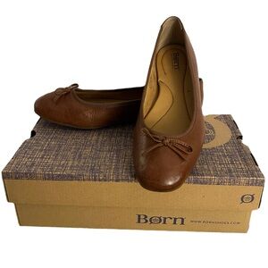 Born Ballerina Flat Shoes, Brown, Size 9